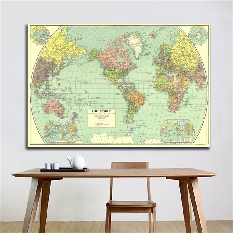 Star Map Poster - National Geographic - Wereldkaart (1932), Poster
