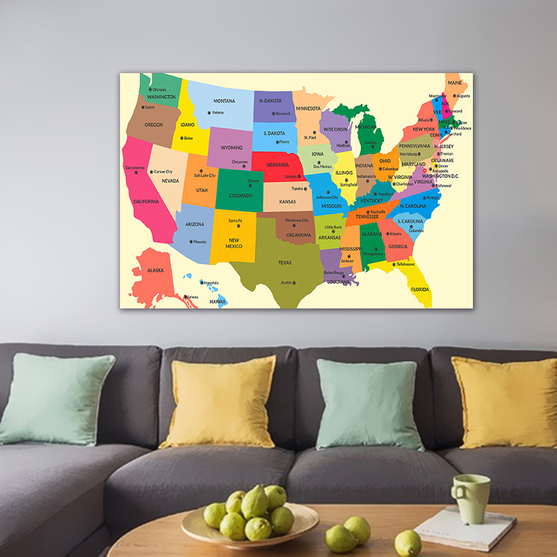 Star Map Poster - De Vs Kaart In Engels 150*100Cm